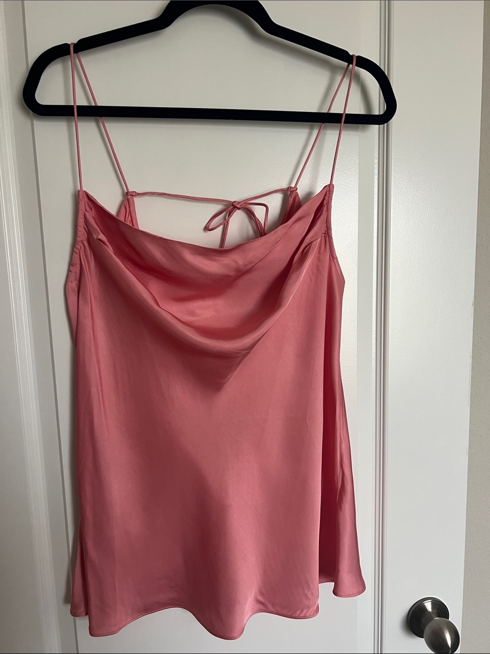 Anthropologie Salmon Satin Cowl Neck Camisole
